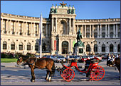 Vienna, Pferdekutsche (Horse-drawn Carriage) at Square Heldenplatz, the Hofburg, Photo Nr.: W2329