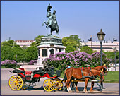 Vienna, Pferdekutsche (Horse-drawn Carriage) at Square Heldenplatz, the Hofburg, Photo Nr.: W2330