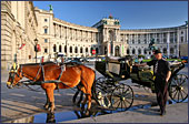 Vienna, Pferdekutsche (Horse-drawn Carriage) at Square Heldenplatz, the Hofburg, Photo Nr.: W2334