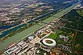 Austria, Vienna, Praterstadion, Ernst Happel Stadion, Donau, Praterpark, A23 Sdosttsngente, Photo Nr.: W2559