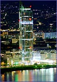Austria, Vienna, View from Donauturm (Danubetower) to Millenium Tower, Photo Nr.: W1258