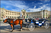 Vienna, Pferdekutsche (Horse-drawn Carriage) at Square Heldenplatz, the Hofburg, Photo Nr.: W2325