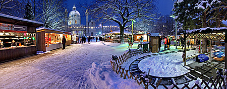 Vienna, Karlskirche im Winter, Adventmarkt Christkindlmarkt, Photo Nr.: W5408